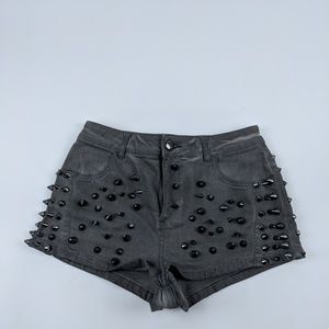 Asos Spike Gray Wash Denish Short Shorts, sz 4